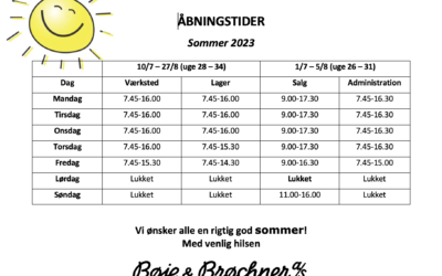 Åbningstider henover sommeren